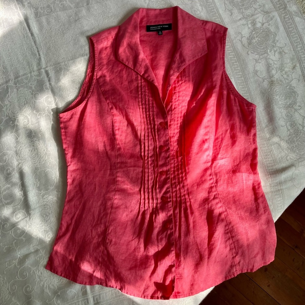 Jones New York linen sleeveless top